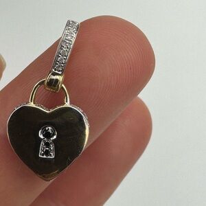 Gold Heart Keyhole Pendant
